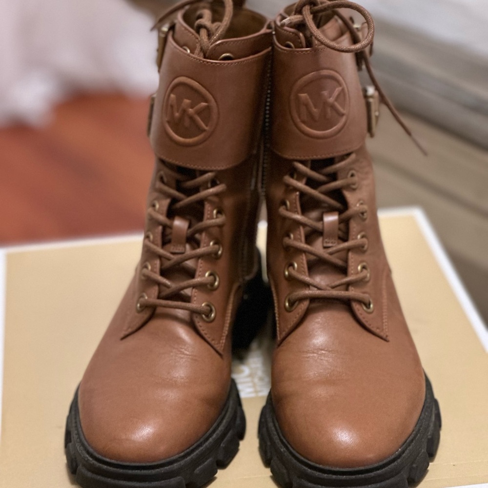 Michael Kors Leather Combat Boots